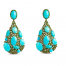 TURQUOISE GREEN DIAMOND EARRINGS