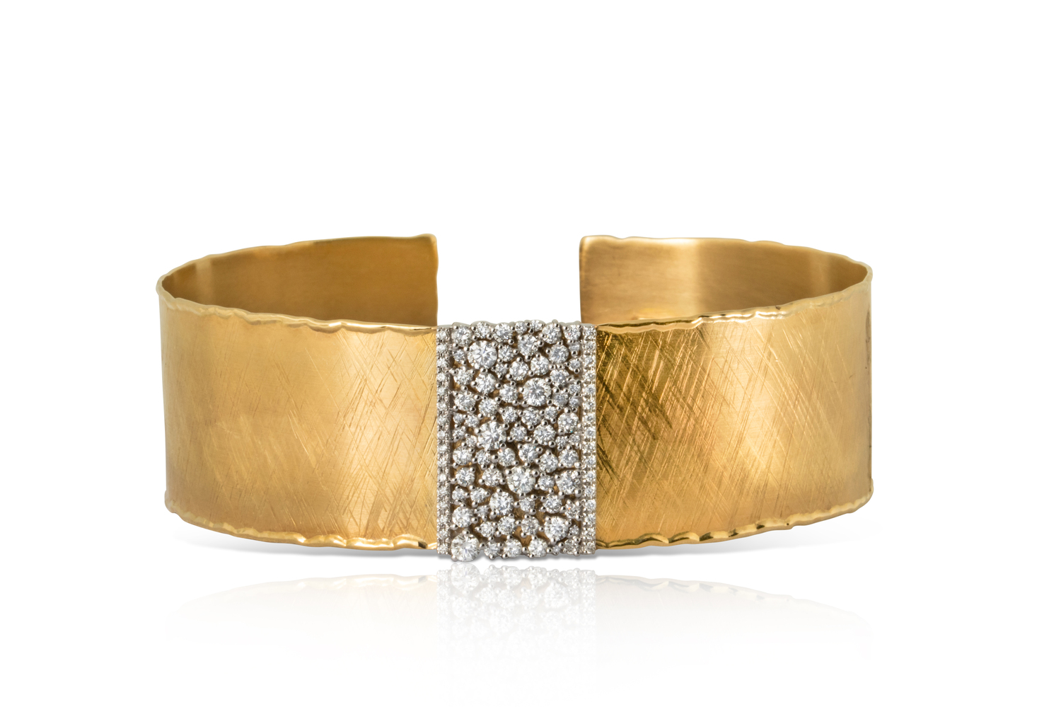 BRUSHED GOLD DIAMOND CUFF - THE COLLECTION - NEW YORK
